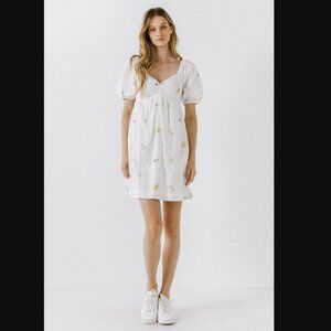 English Factory Floral Embroidery Babydoll Dress